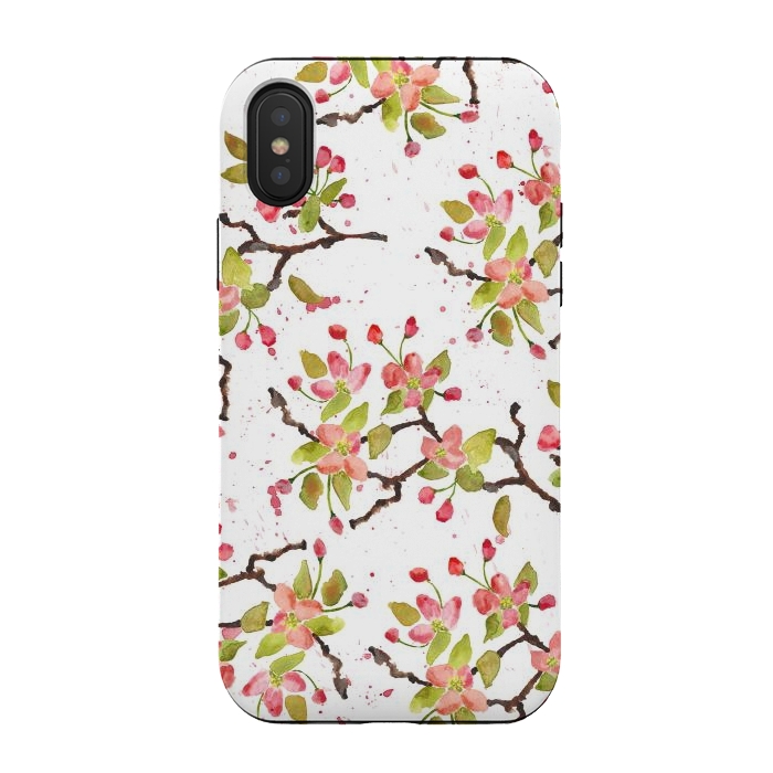 iPhone Xs / X StrongFit Apple Blossoms by Amaya Brydon