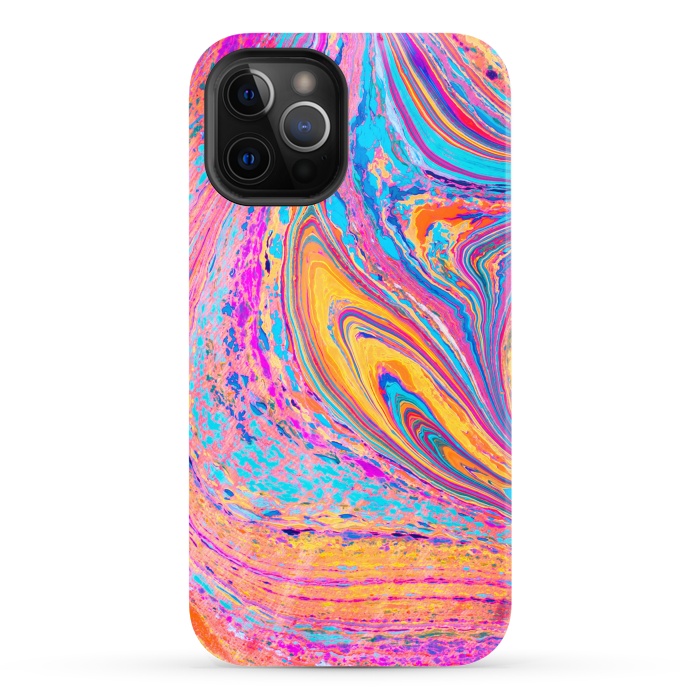 iPhone 12 Pro Max StrongFit Colorful Marbling Artwork by ArtsCase