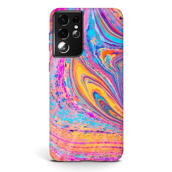 Galaxy S21 ultra StrongFit Colorful Marbling Artwork by ArtsCase