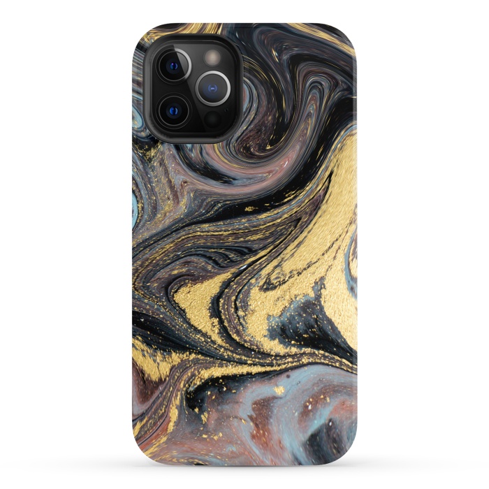 iPhone 12 Pro Max StrongFit Liquid Marble Design IV by ArtsCase
