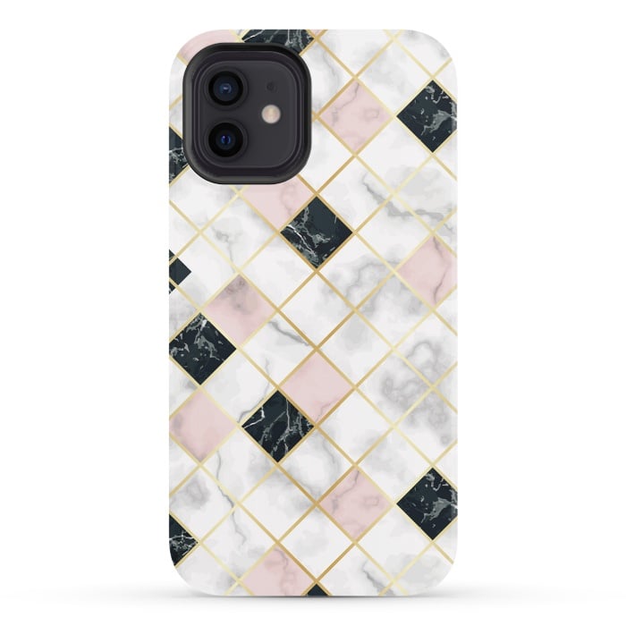 iPhone 12 StrongFit Marble Geometry III by ArtsCase