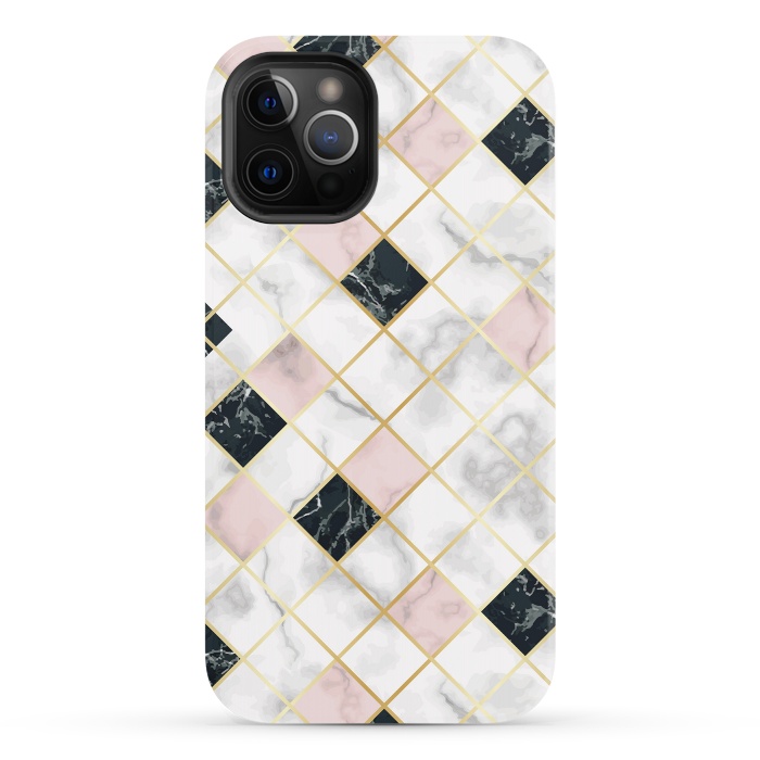 iPhone 12 Pro StrongFit Marble Geometry III by ArtsCase