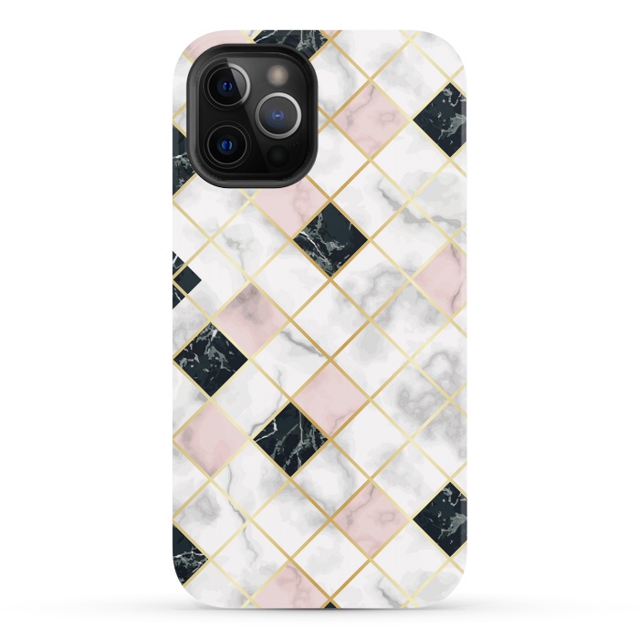 iPhone 12 Pro Max StrongFit Marble Geometry III by ArtsCase
