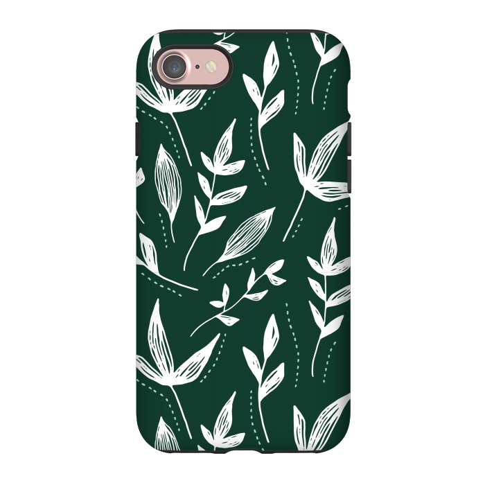 iPhone 7 StrongFit White leaves green background  by Winston
