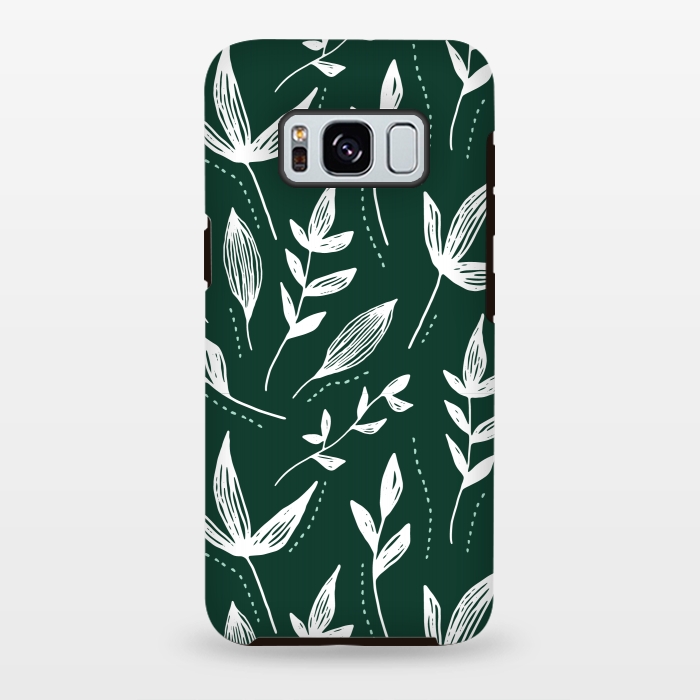 Galaxy S8 plus StrongFit White leaves green background  by Winston