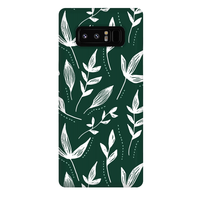 Galaxy Note 8 StrongFit White leaves green background  by Winston