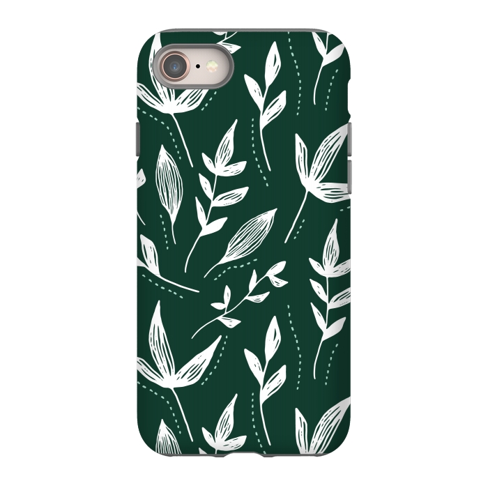 iPhone 8 StrongFit White leaves green background  by Winston