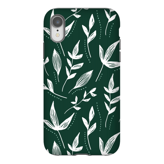 iPhone Xr StrongFit White leaves green background  by Winston
