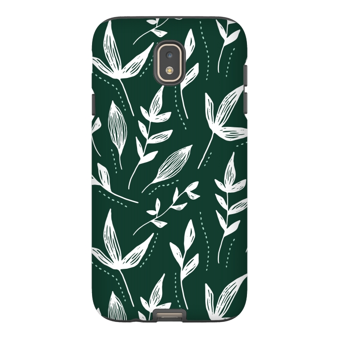 Galaxy J7 StrongFit White leaves green background  by Winston