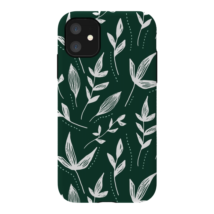 iPhone 11 StrongFit White leaves green background  by Winston