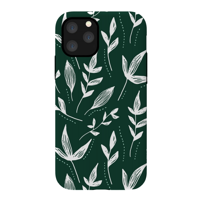 iPhone 11 Pro StrongFit White leaves green background  by Winston