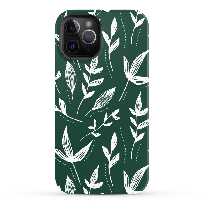 iPhone 12 Pro StrongFit White leaves green background  by Winston