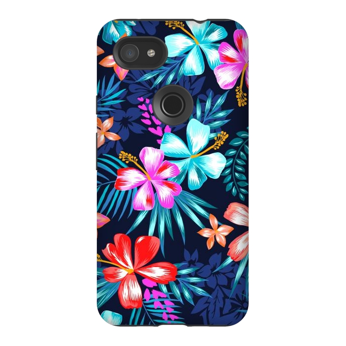 Pixel 3AXL StrongFit Beautiful Tropical Design Leave and Flowers by ArtsCase