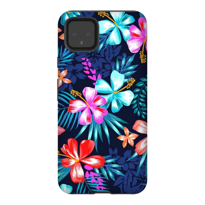 Pixel 4XL StrongFit Beautiful Tropical Design Leave and Flowers by ArtsCase