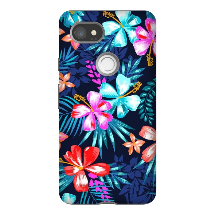Pixel 2XL StrongFit Beautiful Tropical Design Leave and Flowers by ArtsCase