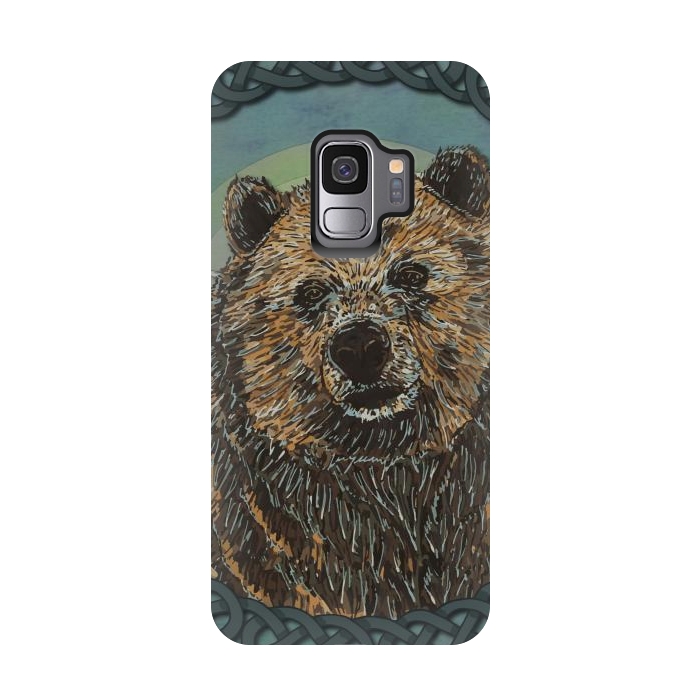 Galaxy S9 StrongFit Brown Bear by Lotti Brown