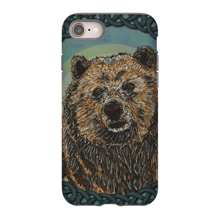 iPhone 8 StrongFit Brown Bear by Lotti Brown