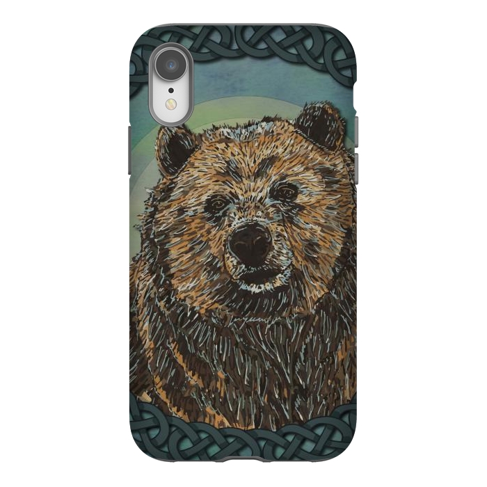 iPhone Xr StrongFit Brown Bear by Lotti Brown