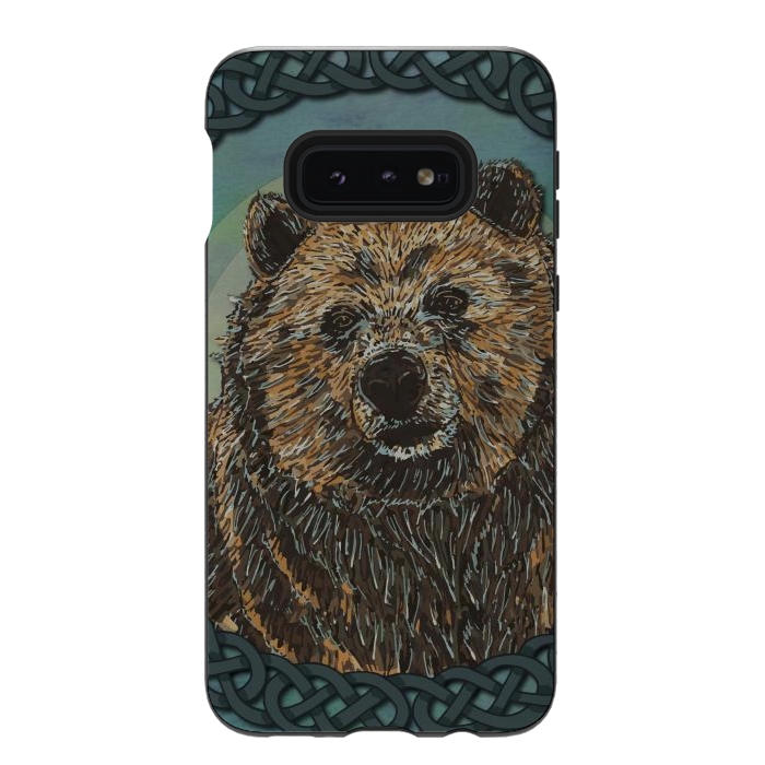 Galaxy S10e StrongFit Brown Bear by Lotti Brown