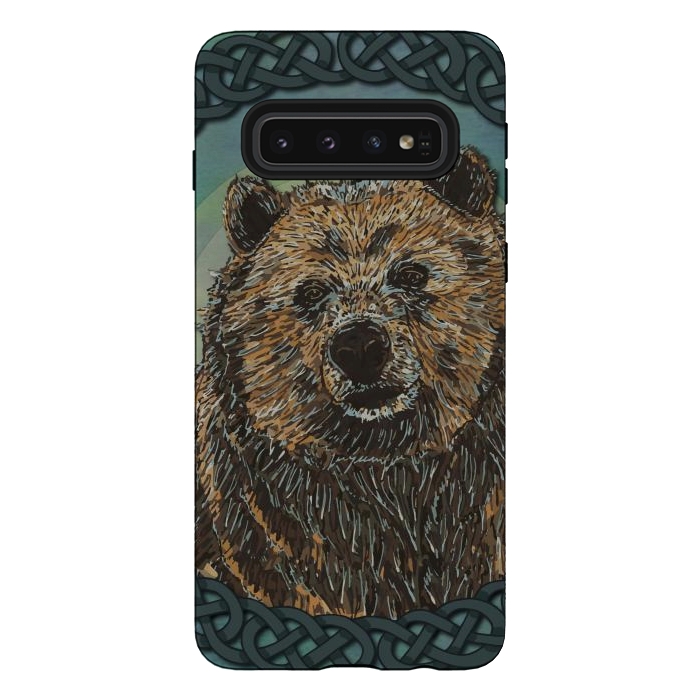 Galaxy S10 StrongFit Brown Bear by Lotti Brown