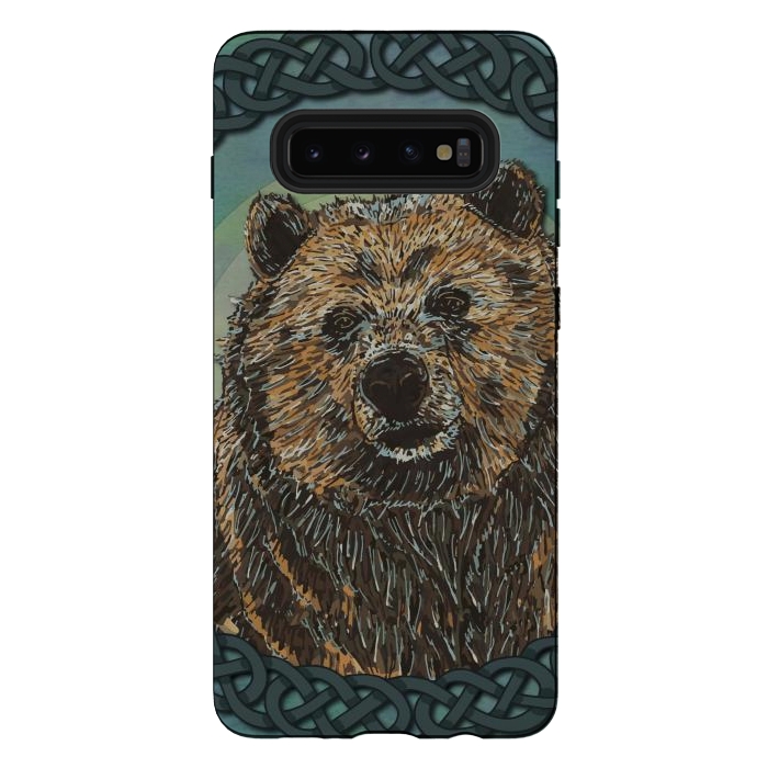 Galaxy S10 plus StrongFit Brown Bear by Lotti Brown