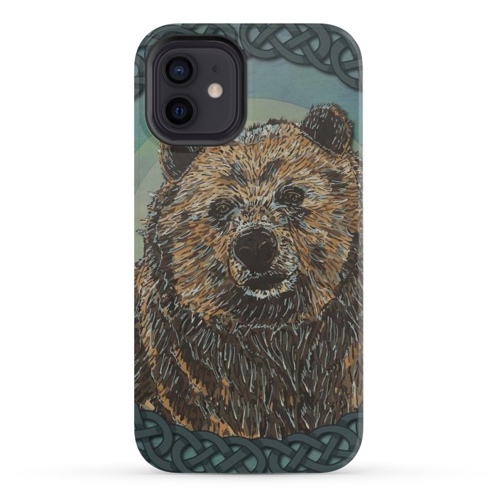 iPhone 12 mini StrongFit Brown Bear by Lotti Brown