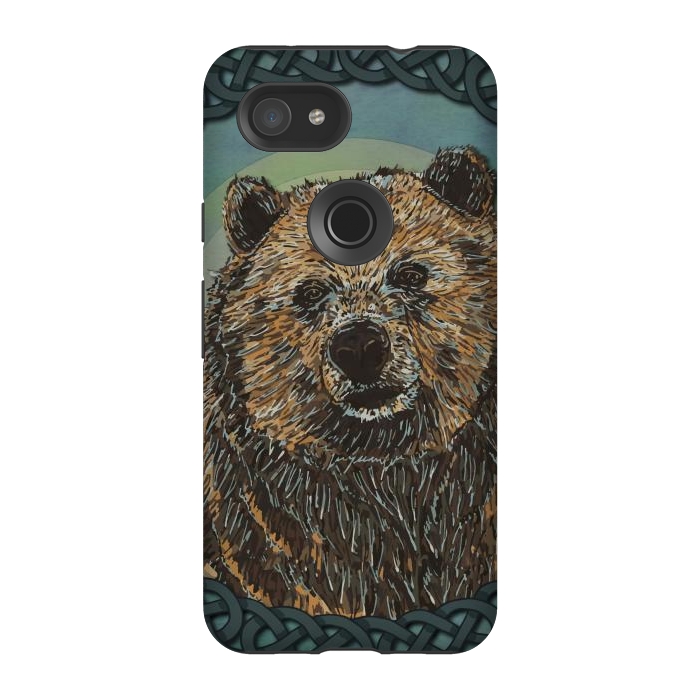 Pixel 3A StrongFit Brown Bear by Lotti Brown