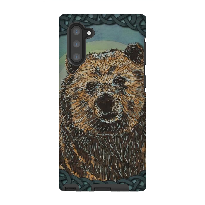 Galaxy Note 10 StrongFit Brown Bear by Lotti Brown