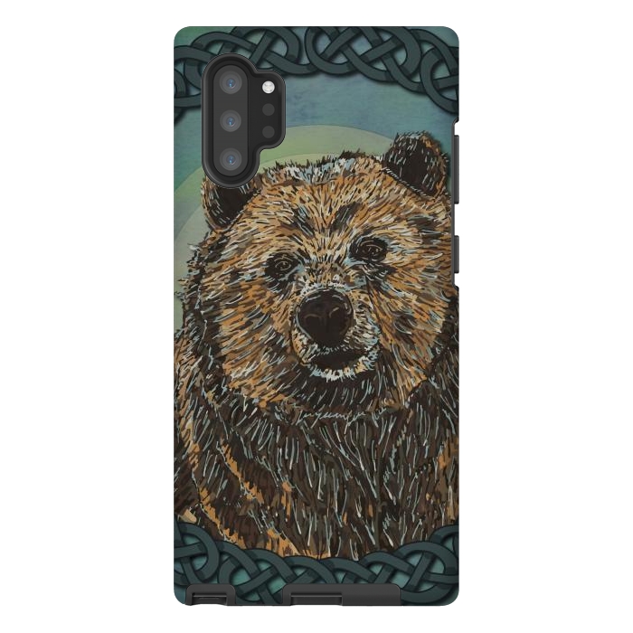 Galaxy Note 10 plus StrongFit Brown Bear by Lotti Brown