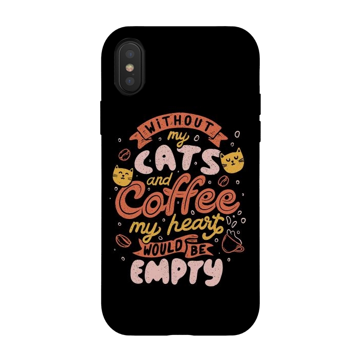 iPhone Xs / X StrongFit Cats and Coffee  by eduely