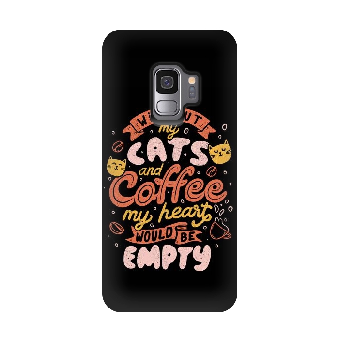 Galaxy S9 StrongFit Cats and Coffee  by eduely