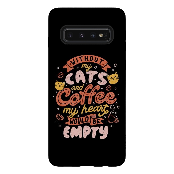 Galaxy S10 StrongFit Cats and Coffee  by eduely
