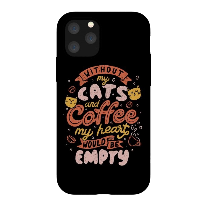 iPhone 11 Pro StrongFit Cats and Coffee  by eduely