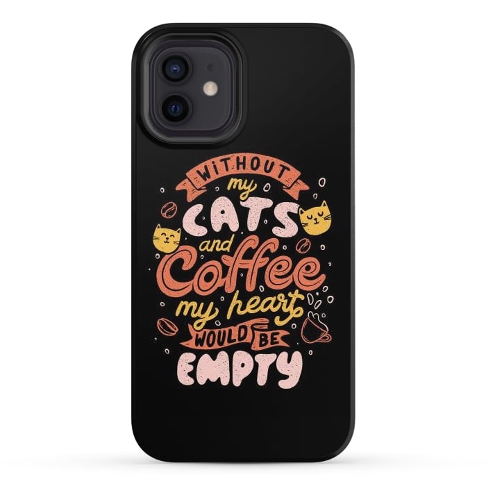 iPhone 12 StrongFit Cats and Coffee  by eduely