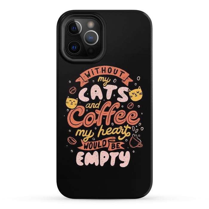 iPhone 12 Pro StrongFit Cats and Coffee  by eduely