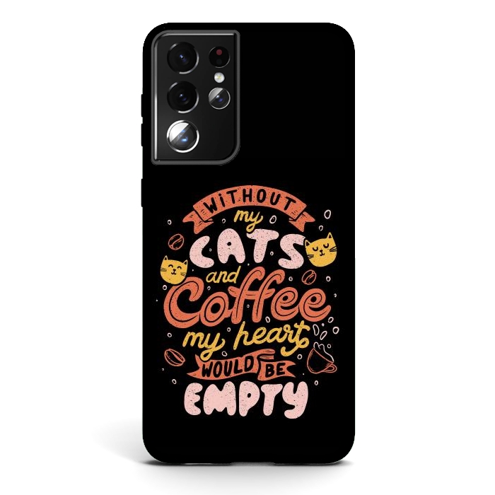 Galaxy S21 ultra StrongFit Cats and Coffee  by eduely