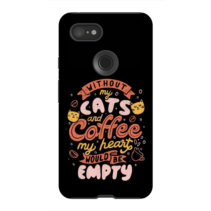 Pixel 3XL StrongFit Cats and Coffee  by eduely