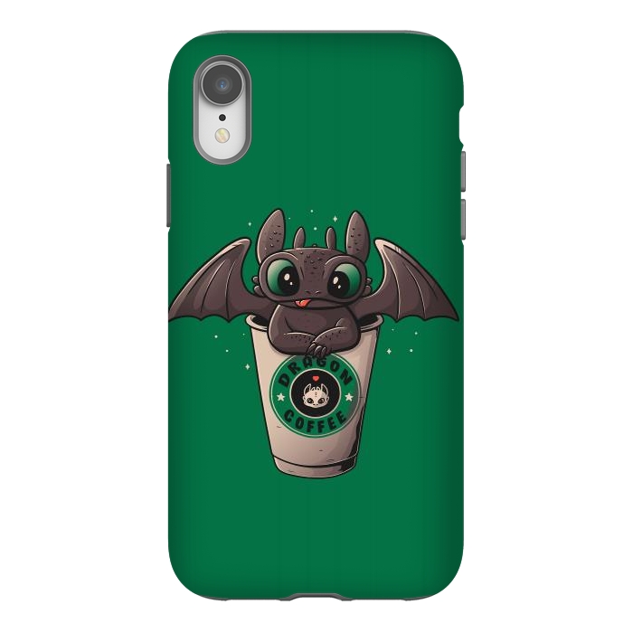 iPhone Xr StrongFit Dragon Coffee by eduely