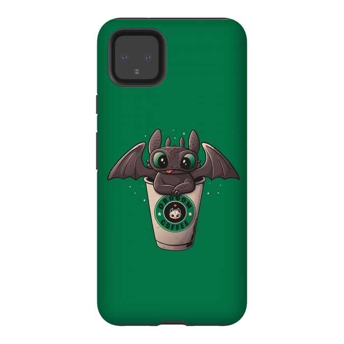 Pixel 4XL StrongFit Dragon Coffee by eduely