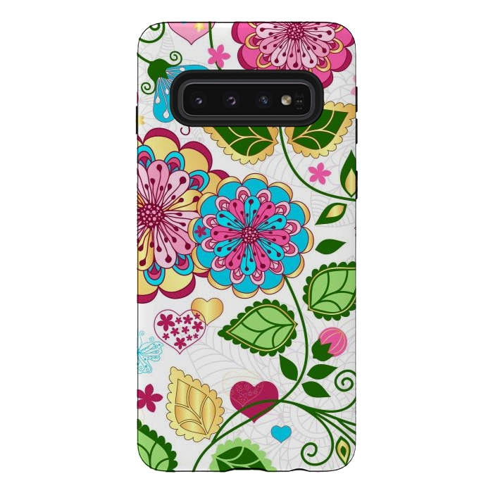 Galaxy S10 StrongFit Design Floral Pattern by ArtsCase