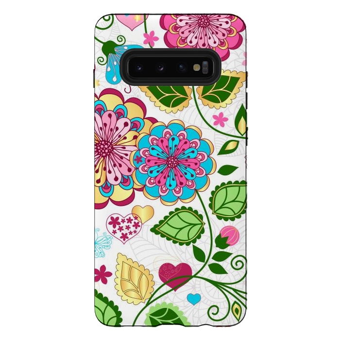 Galaxy S10 plus StrongFit Design Floral Pattern by ArtsCase