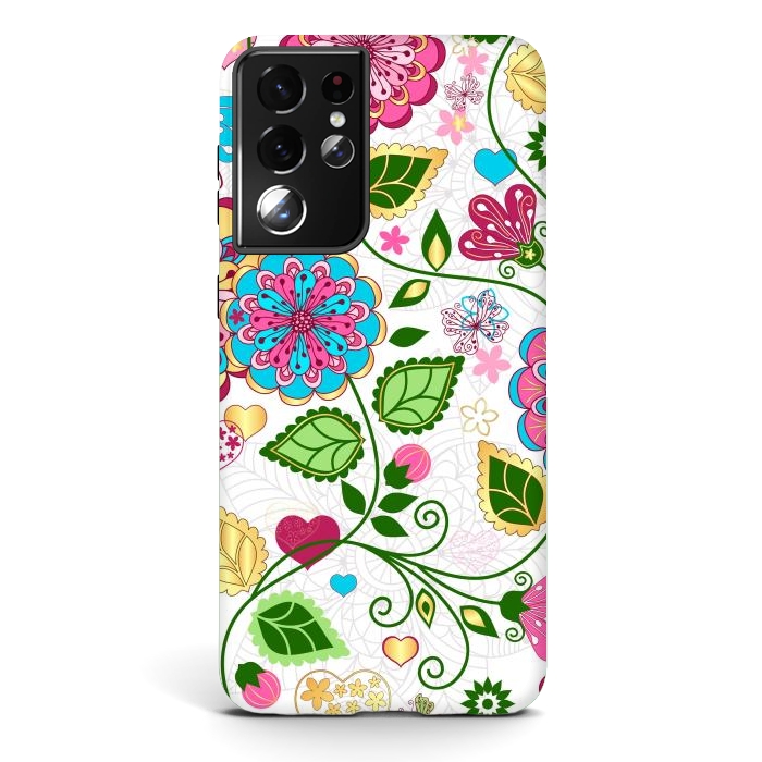 Galaxy S21 ultra StrongFit Design Floral Pattern by ArtsCase
