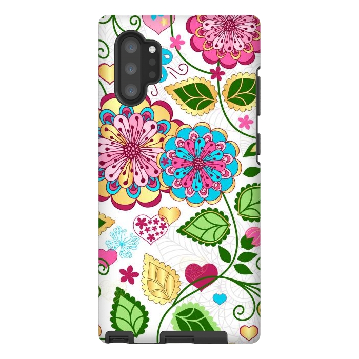 Galaxy Note 10 plus StrongFit Design Floral Pattern by ArtsCase