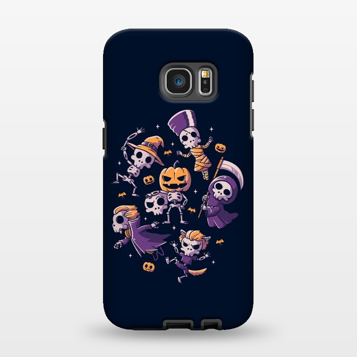 Galaxy S7 EDGE StrongFit Halloween Skulls by eduely
