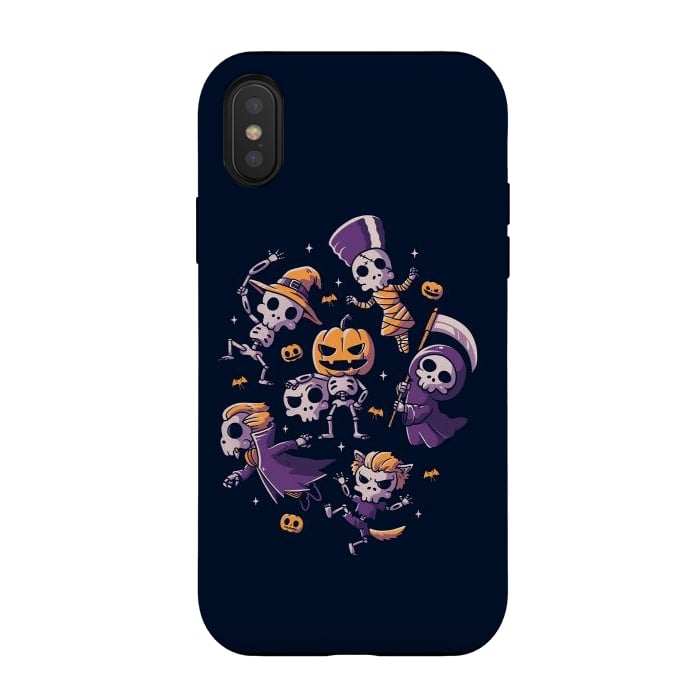 iPhone Xs / X StrongFit Halloween Skulls by eduely