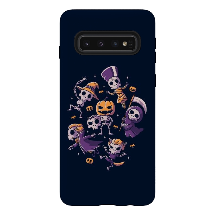 Galaxy S10 StrongFit Halloween Skulls by eduely