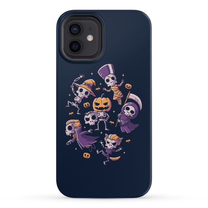 iPhone 12 mini StrongFit Halloween Skulls by eduely