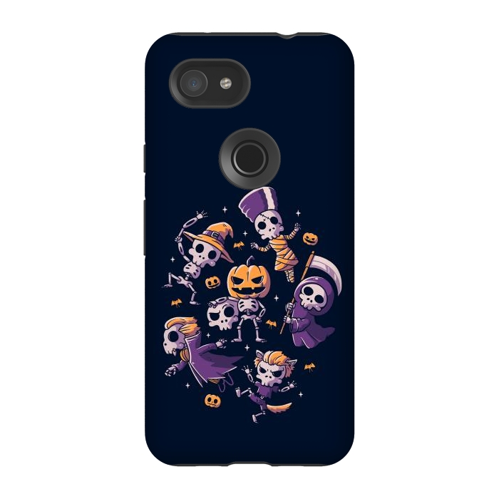 Pixel 3A StrongFit Halloween Skulls by eduely