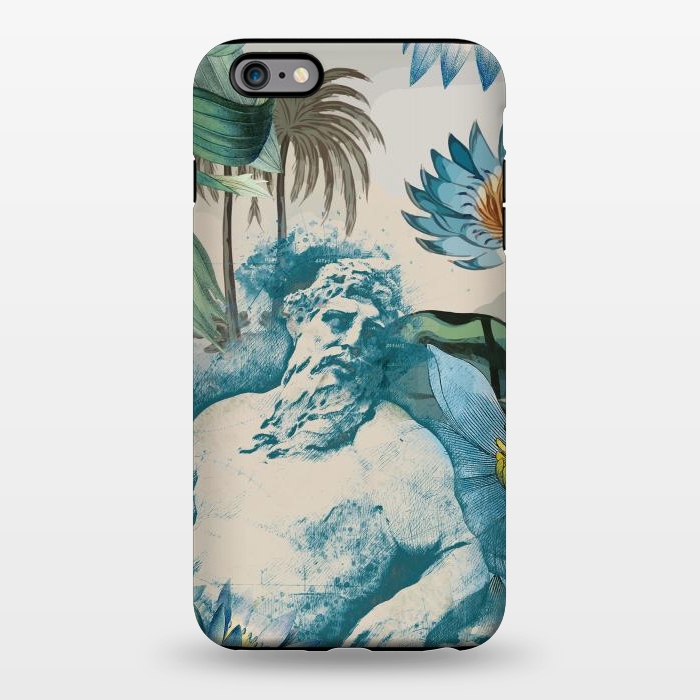 iPhone 6/6s plus StrongFit Statue, tropical leaves, lotus petals - retro collage by Oana 