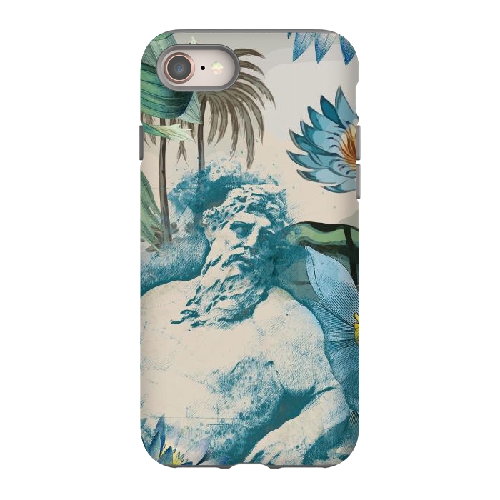 iPhone SE StrongFit Statue, tropical leaves, lotus petals - retro collage by Oana 